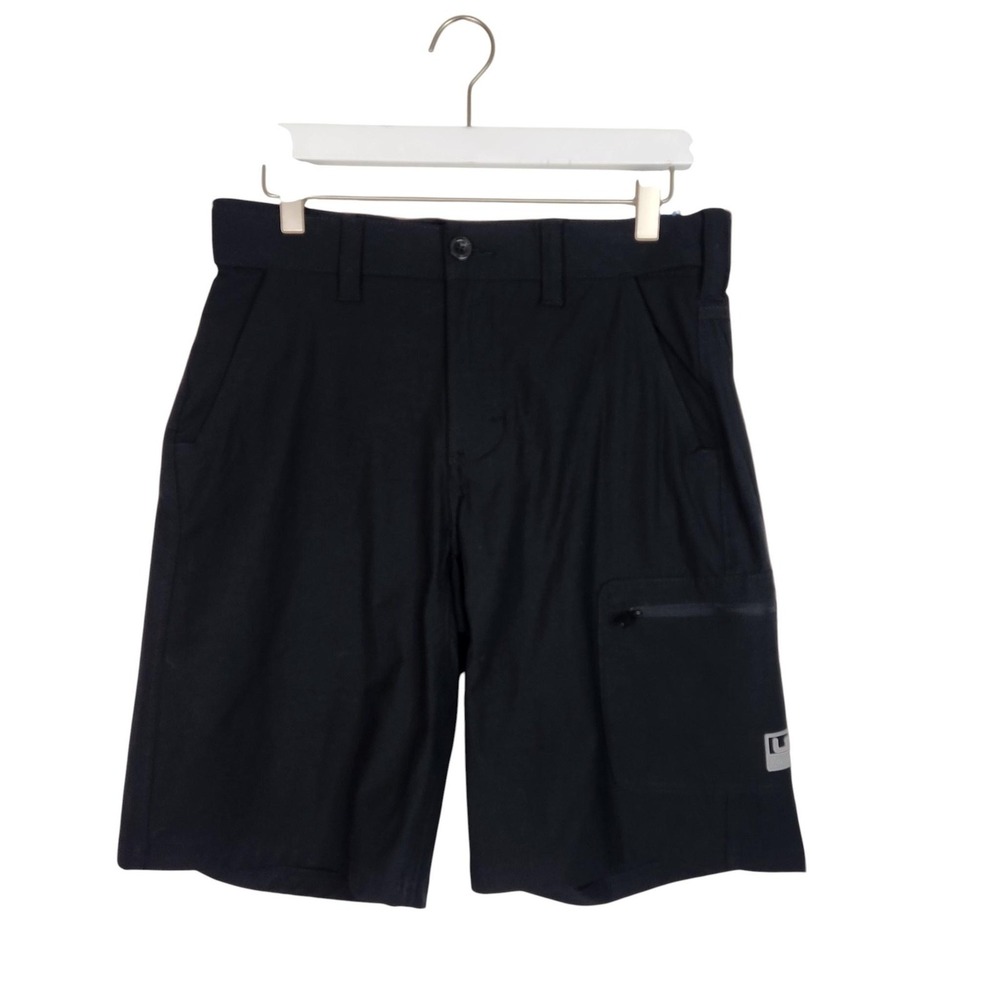 HUK Shorts Mens Small Black Below the Knee 10.5 Inseam Fishing‎ Performance